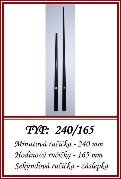 Hodinové ručičky (MO) - TYP: 240/165 (čierne)