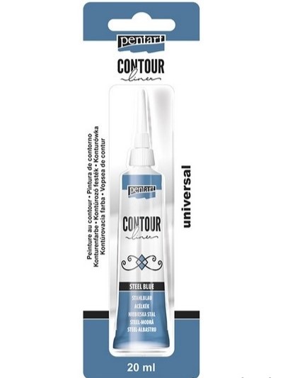 Kontúra PENTART 20 ml - ocelovo modrá