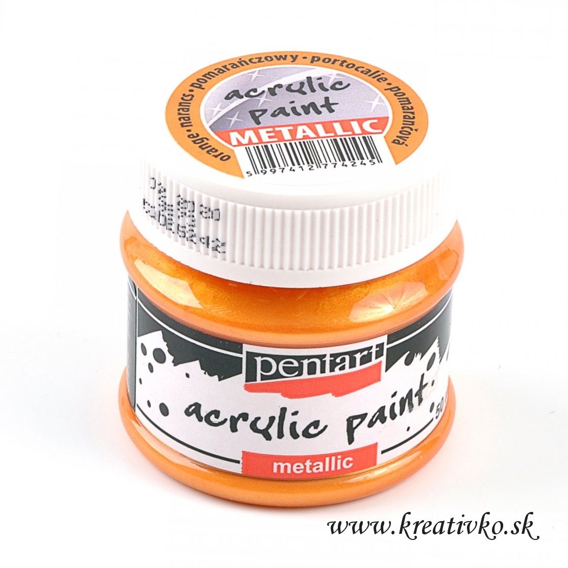 Akrylová farba PENTART (metalická) 50 ml - pomarančová